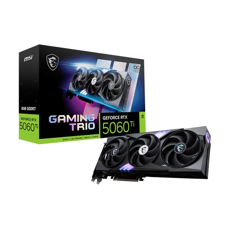 MSI VGA GEFORCE RTX 5060 TI, RTX 5060 Ti 8G GAMING TRIO OC, 8GB GDDR7, HDMI/DP*3, ATX, TRI FROZR