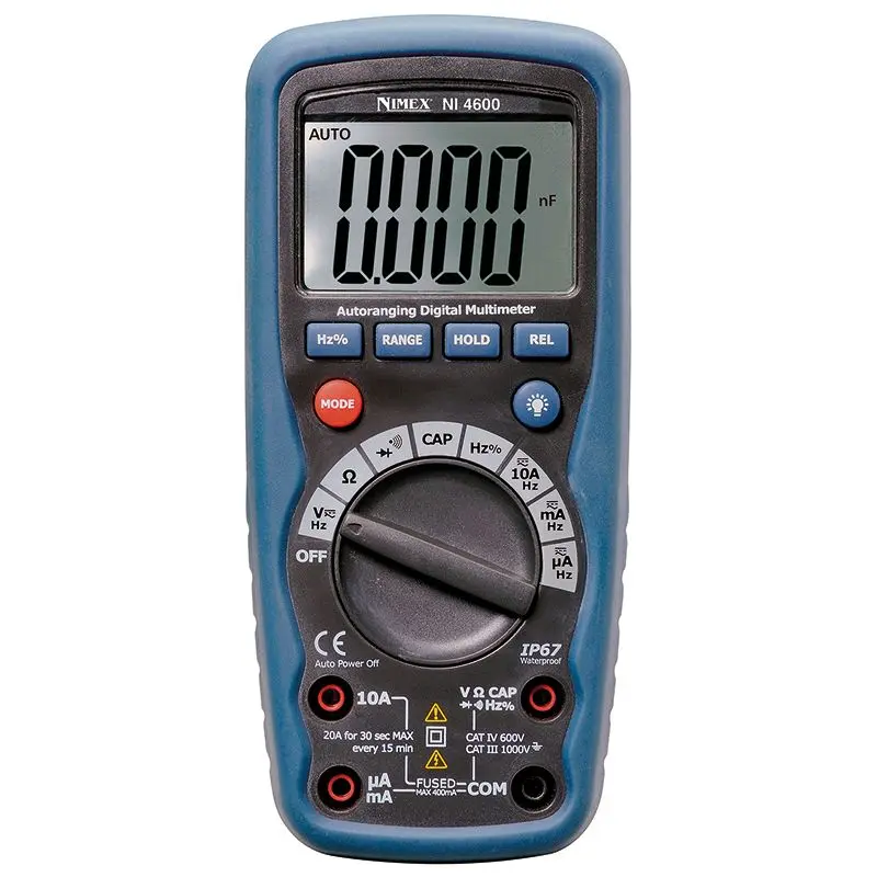 Multimetro digitale autorange con display 3 ¾ cat iv 600 V IP67