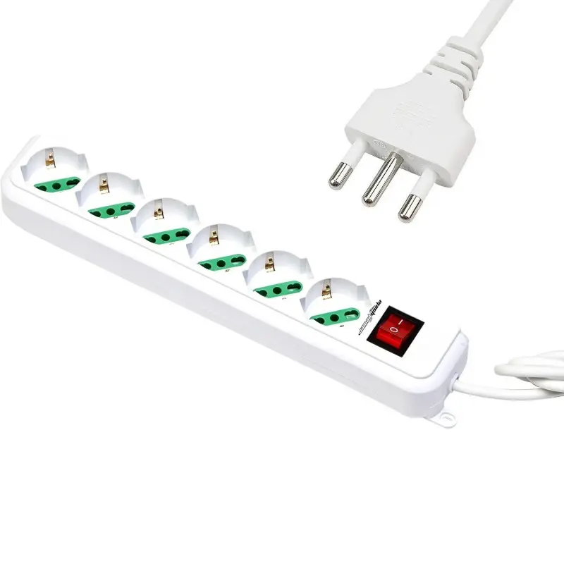 MULTIPRESA 6P SCHUKO/BIPASSO MP-SL3006