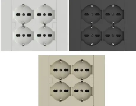 Multipresa da incasso Quadra 4 Posti Universali P40, compatibile con tutte le scatole da incasso 3 posti (muratura o cartongesso) bianco 22105  / nero 22115/ sabbia 22125