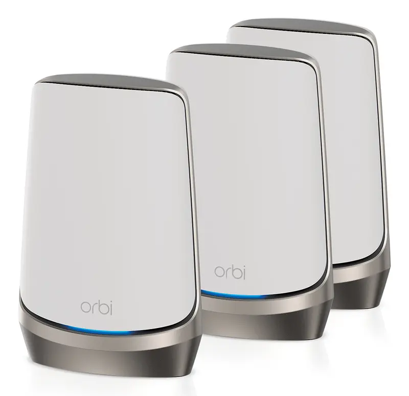 NETGEAR Orbi Quad-band RBKE963 AXE11000 WiFi 6E Mesh System Quad-band (2.4 GHz / 5 GHz-1 / 5 GHz-2 / 6 GHz) Wi-Fi 6 (802.11ax) Grigio, Bianco 16 Interno