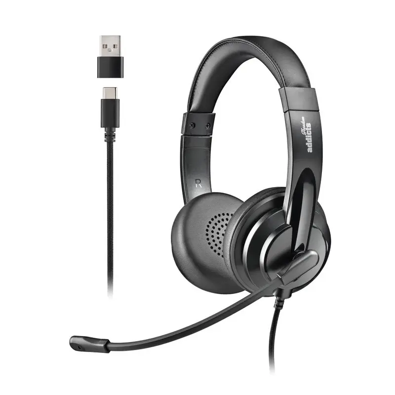 NGS CUFFIE STEREO USB-C CON CONTROLLO DEL VOLUME E ADATTATORE USB