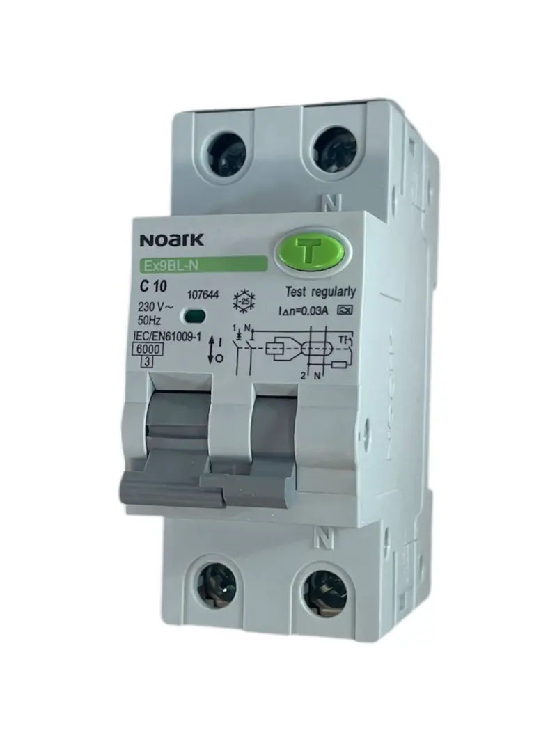 Noark Interruttore magnetotermico differenziale Ex9BL-N 1P+N C10A TIPO A 30mA 6K 107644