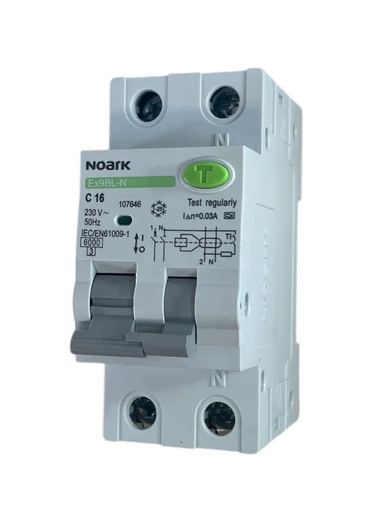 Noark Interruttore magnetotermico differenziale Ex9BL-N 1P+N C16A TIPO A 30mA 6K 107646