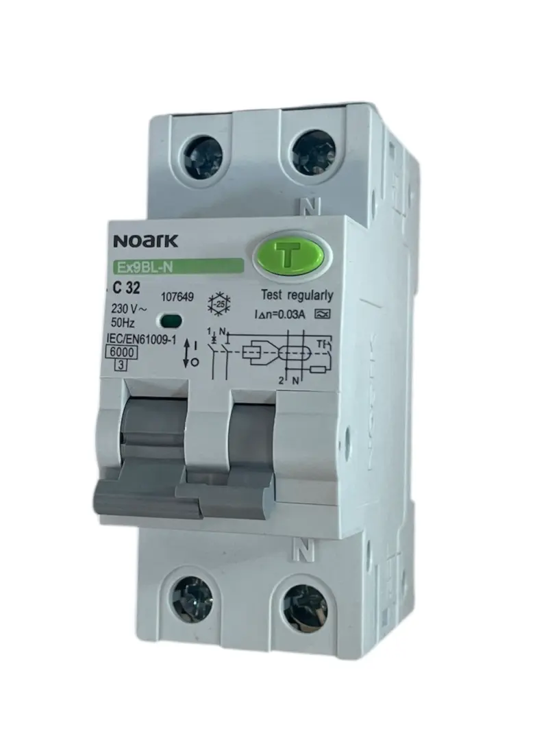 Noark Interruttore magnetotermico differenziale Ex9BL-N 1P+N C32A TIPO A 30mA 6K 107649