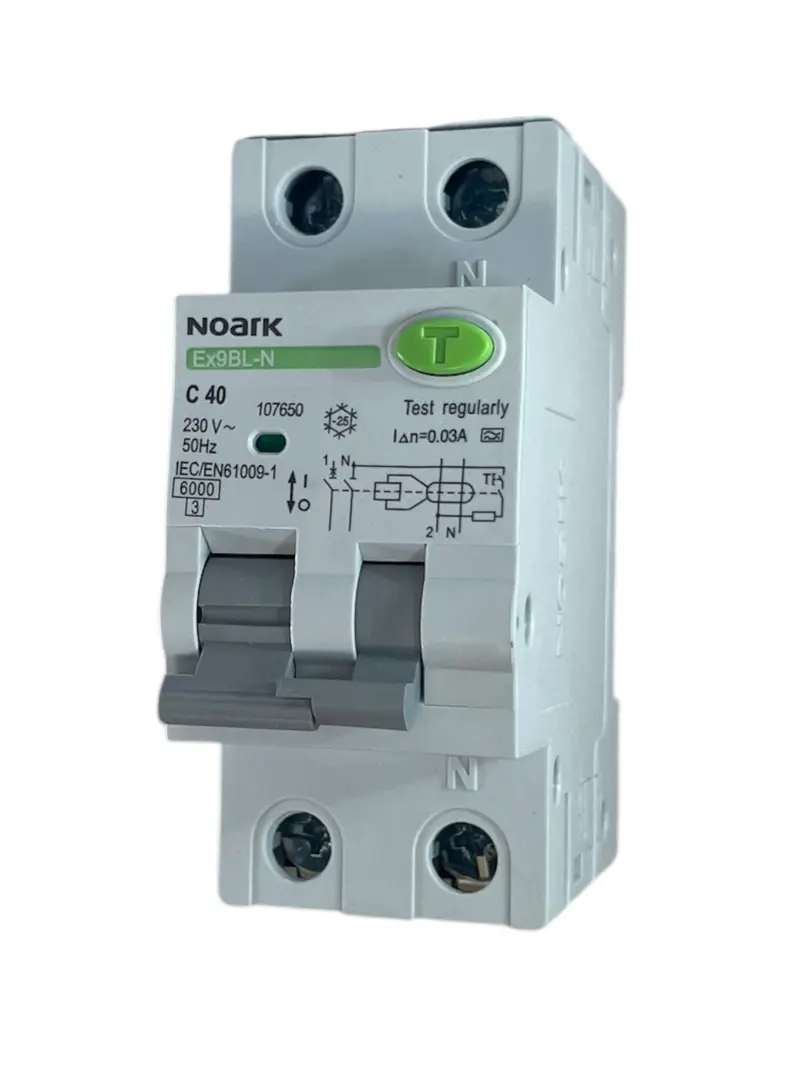 Noark Interruttore magnetotermico differenziale Ex9BL-N 1P+N C40A TIPO A 30mA 6K 107650