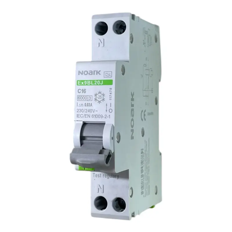 Noark Interruttore magnetotermico differenziale Ex9BL20J 1PN C16 30mA TIPO A 30mA 6K 117478