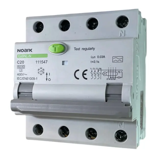 Noark Interruttore magnetotermico differenziale Ex9NL-N 3P+N C20 A 30mA TIPO A 30mA 6K 111547