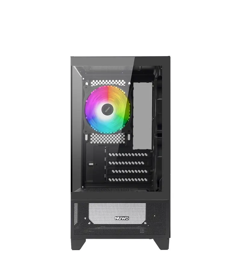 NUWO CASE MICRO-ATX CLASH CK100 NERO, 3FAN ARGB FRONT E SIDE GLASS
