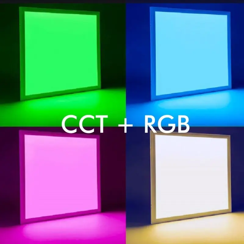 Pannello led PANEL RGB +CTT con struttura in alluminio e diffusore in acrilico bianco. 60X60 LED-PANEL-60X60-RGBCCT Fan europe