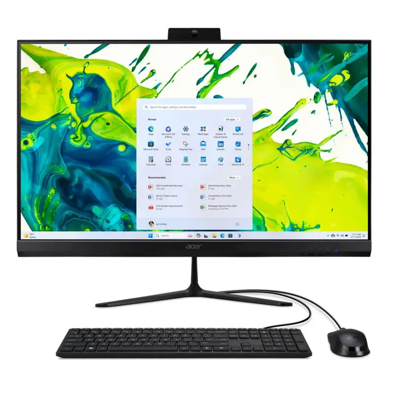 PC ACER ALLINONE INTEL CORE 5 120U RAM 16GB SSD 512GB 27.0 FULLHD W11 HOME BLACK PN