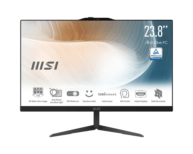 PC MSI ALLINONE MODERN INTEL CORE 5 RAM 8GB SSD 512GB 23.8 WIN11 PRO AM242 1M-1237IT