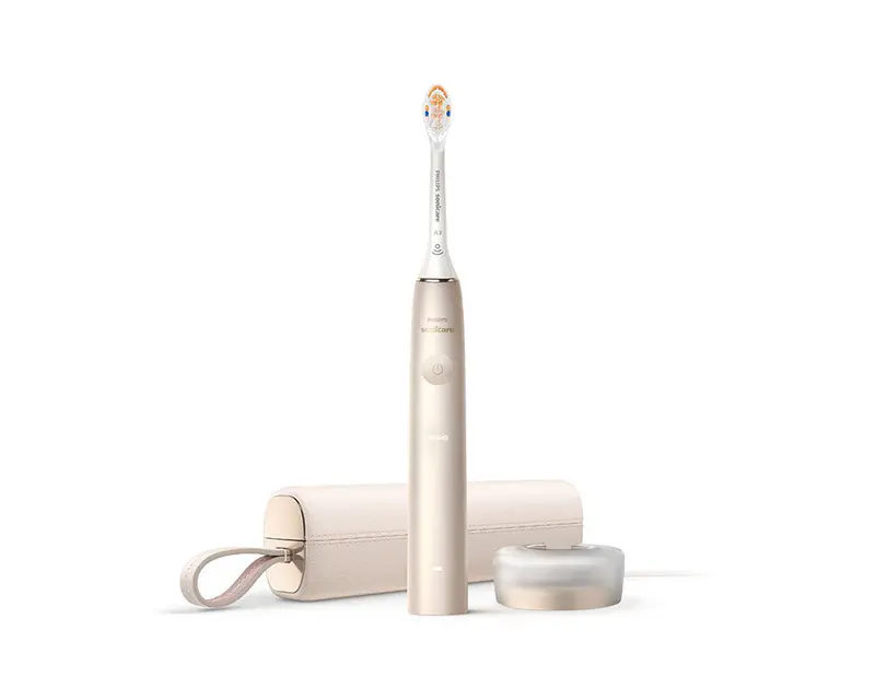 Philips Sonicare DiamondClean Prestige 9900 Spazzolino Elettrico Sonico con SenseIQ e App, con custodia da viaggio, colorazione champagne HX9992/11