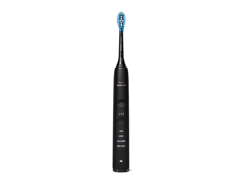 Philips Sonicare DiamondClean serie 9000 Spazzolini Elettrici Sonici con App, confezione da 1 spazzolino bianco e 1 spazzolino nero HX9914/57