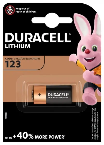 Pila al litio duracell formato CR123 3 V