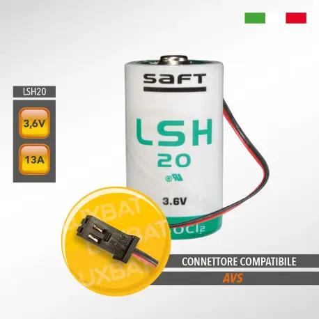 Pila al litio SAFT 3,6 V formato D per sistemi elkron, avs