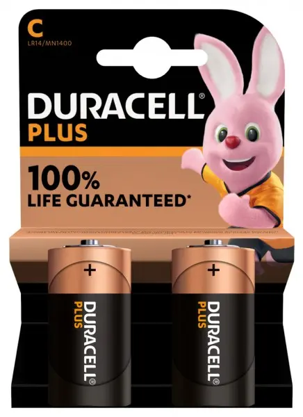 Pila alcalina duracell formato c blister 2 pz.