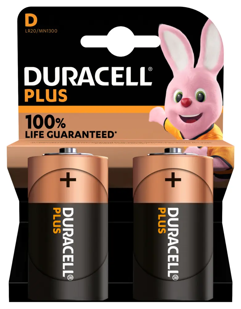 Pila alcalina duracell formato D blister 2 pz.