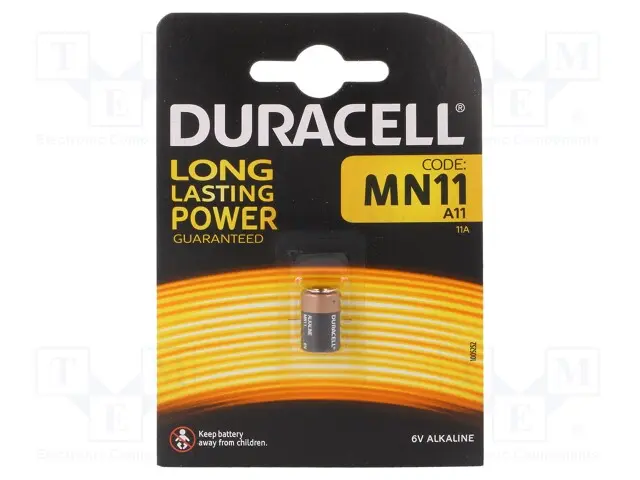 Pila alcalina duracell formato MN11 6 V