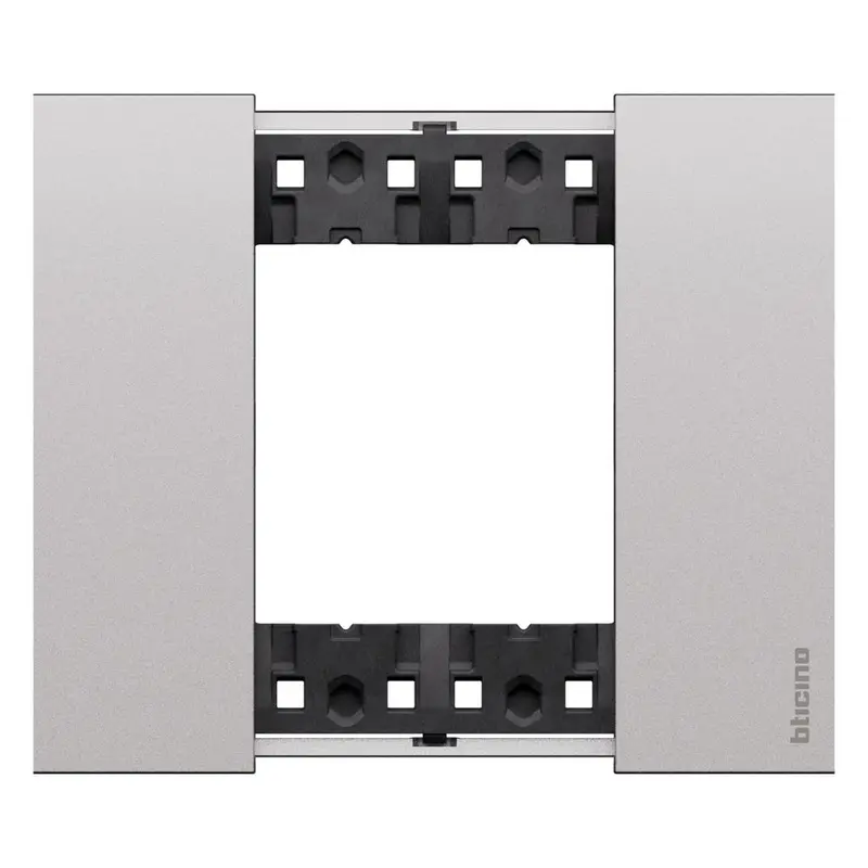 Placca Living Now 2 moduli - Finitura Steel - Materiale Zama Bticino KA4802KS