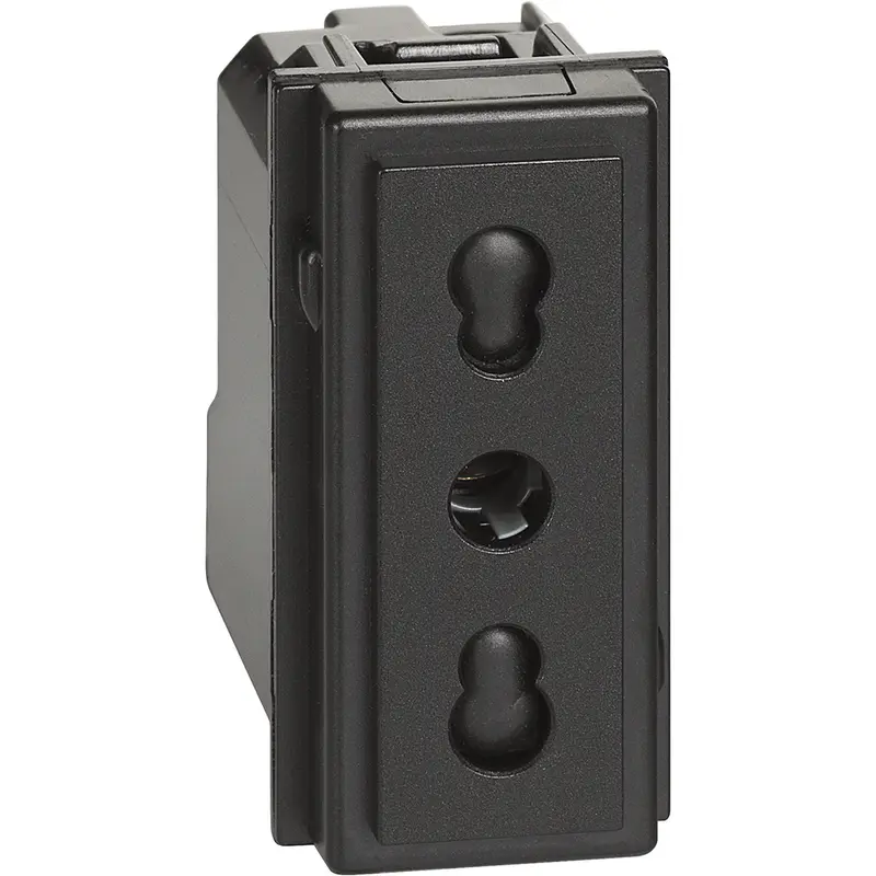 Presa bipasso nera 2P+T 10/16A Bticino Living Now KG4180
