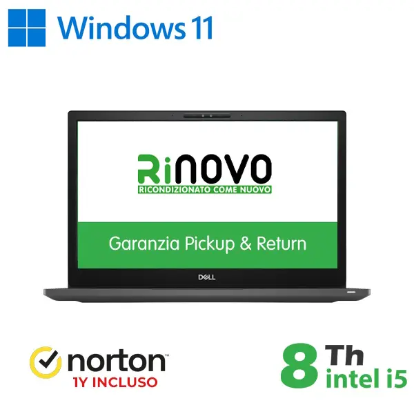 RINOVO DELL NB REFURBISHED LATITUDE E7490 I5-8X00U DDR4 16GB SSD 512GB 14" W11P NO DVD GRADE A 1Y WA