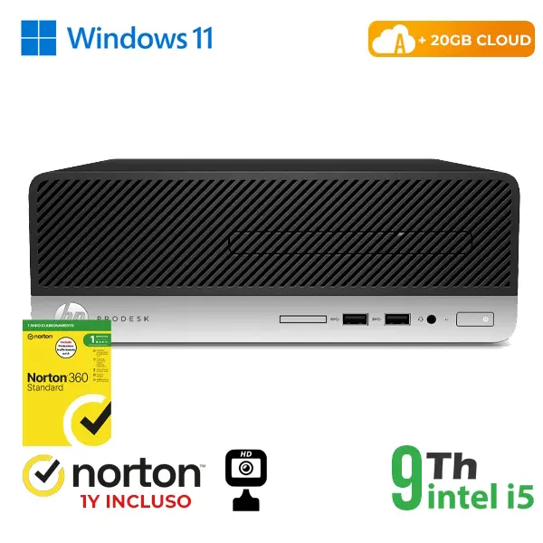RINOVO PC HP 400-600 G5 SFF i5-9X00 DDR4 8GB SSD 256GB W11 CLOUD 20GB Grade A 1Y Warranty + NORTON +