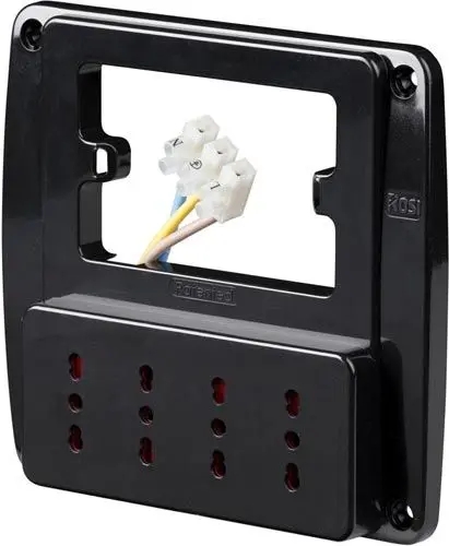 Rosi Multipresa da parte Emilia smart con 4 prese bivalenti 10/16A NERA RS94131