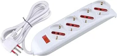 ROSI Multipresa serie Emilia spina 10A, Bianco 4 prese schuko biv. 10/16A RS94060T