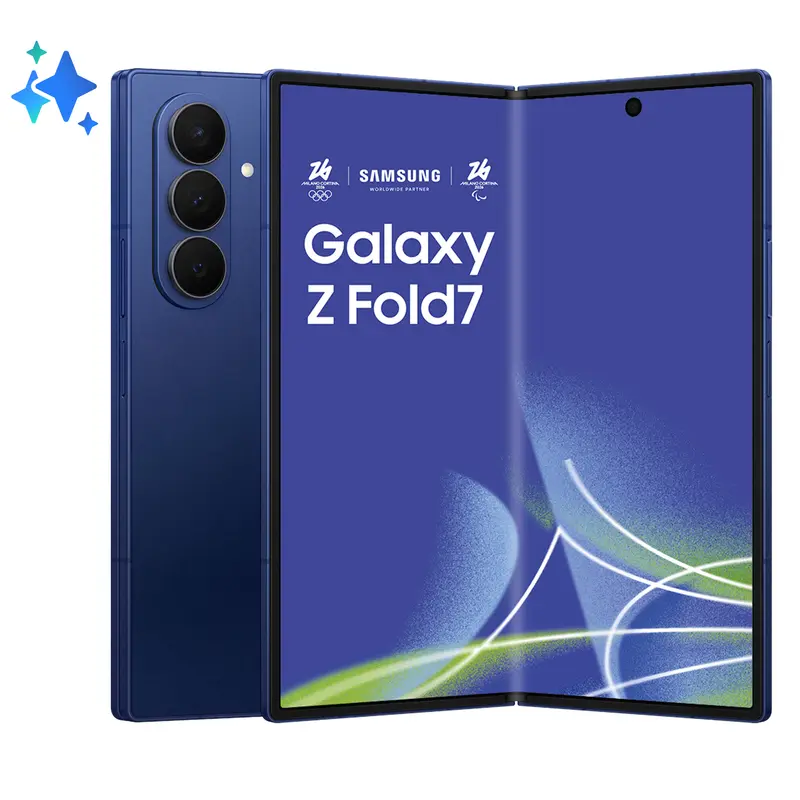 Samsung Galaxy Z Fold 7 Smartphone AI, RAM 12GB, 512GB, Display 6,5"/8", Camera 200MP, Batteria a lunga durata, Blue Shadow