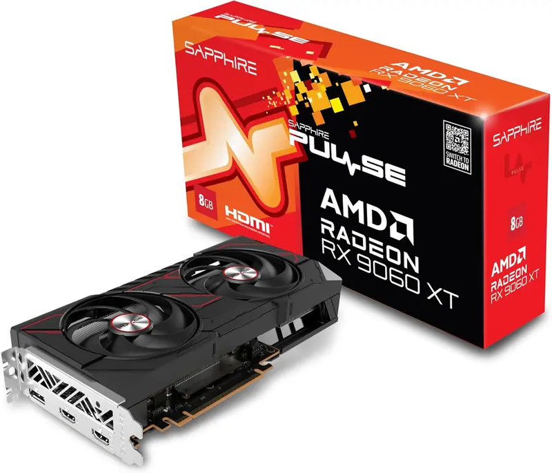 SAPPHIRE VGA RADEON RX 9060 XT, PULSE AMD RADEON RX 9060 XT GAMING OC, 8GB DUAL HDMI / DP LITE
