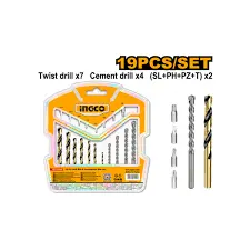 Set 19 pz punte trapano e bit esag
