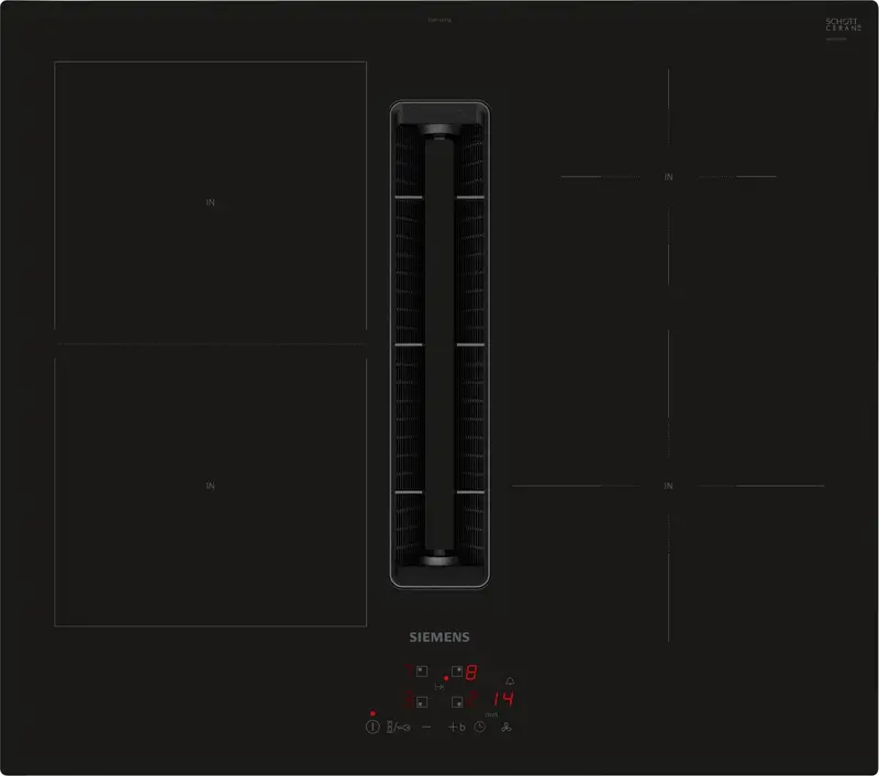 Siemens iQ300 ED611BS16E piano cottura Nero Da incasso 60 cm Piano cottura a induzione 4 Fornello(i) Cappa da incasso