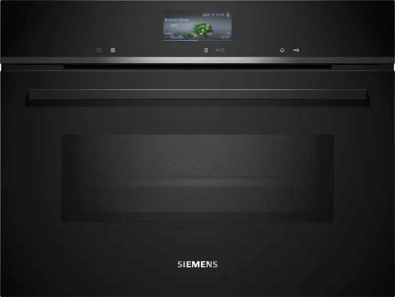 Siemens iQ700 CM776GKB1 forno 45 L 900 W Nero, Acciaio inox