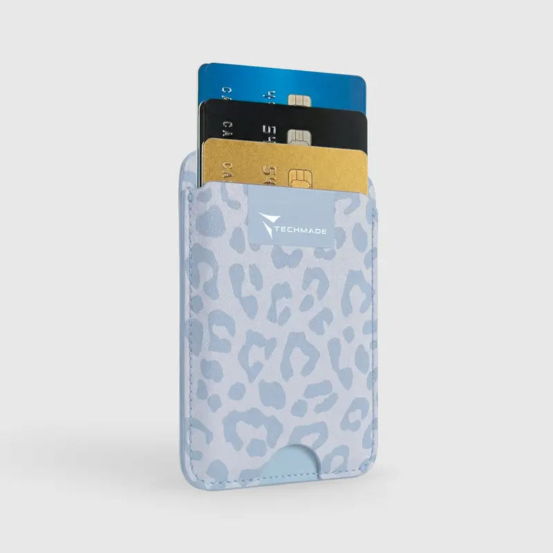 Slim Wallet compatibile MagSafe - Fino a 3 carte, con Anello adattatore (Pattern Animalier)