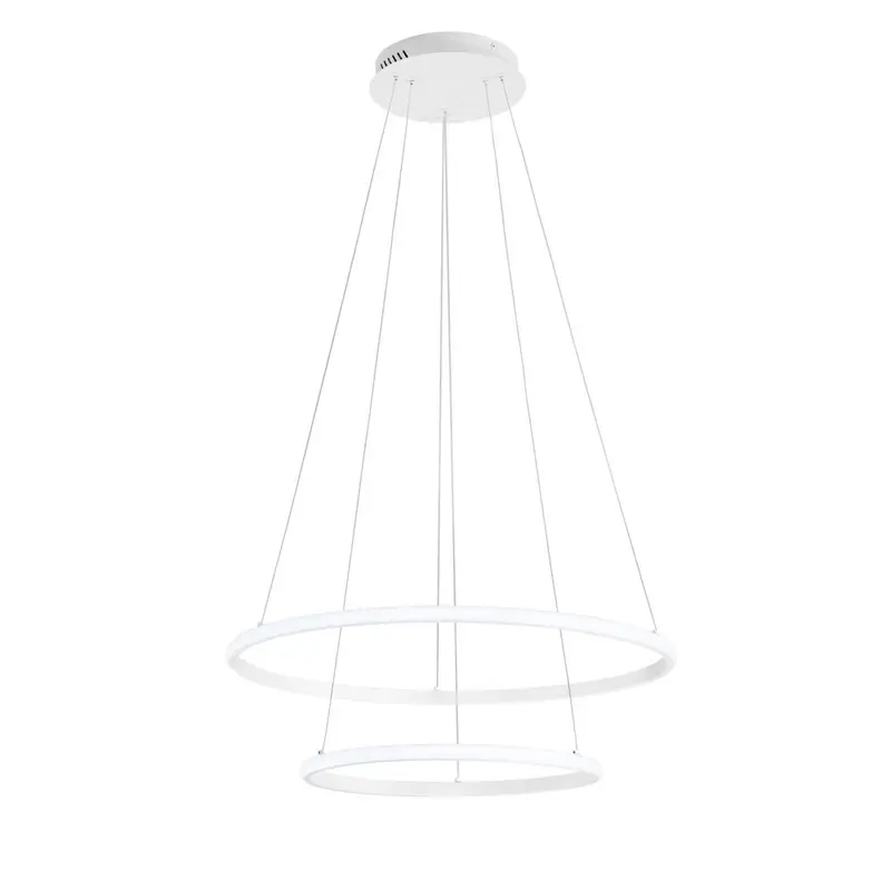 Sospensione Led Axis con doppio diffusore bianco in silicone Ø 40cm. Ø 60cm. CCT LED-AXIS-S6040-SPI