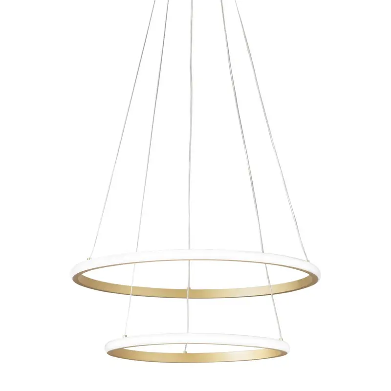 Sospensione Led Axis con doppio diffusore oro in silicone Ø 40cm. Ø 60cm. CCT LED-AXIS-S6040-SPI-ORO