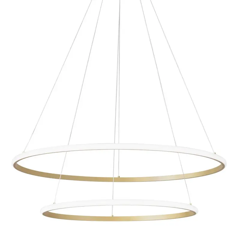 Sospensione Led Axis con doppio diffusore oro in silicone Ø 60cm. Ø 80cm. CCT LED-AXIS-S8060-ORO