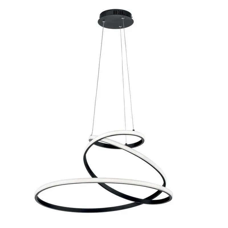 Sospensione LED COASTER in alluminio nero con interruttore CCT LED-COASTER-S-NER