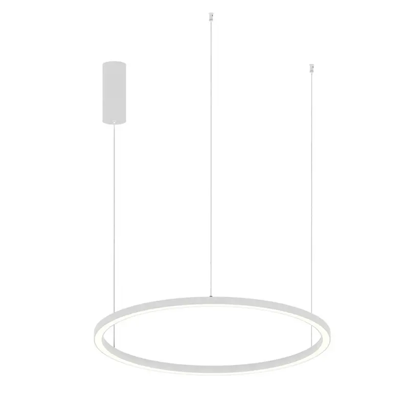 Sospensione LED HOOP in alluminio bianca diffusore in acrilico e cavi regolabili CCT 80cm. LED-HOOP-S80-BCO