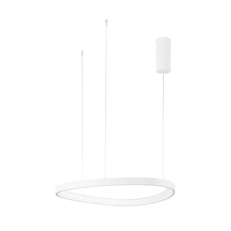 Sospensione LED KLAPTON in alluminio bianco cavo regolabile CCT h150cm. 65 cm. LED-KLAPTON-S65-BCO