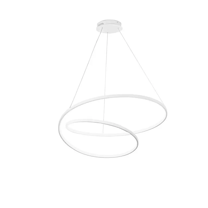Sospensione LED LIEVE in alluminio bianco CCT h 130cm. 80cm. LED-LIEVE-S80-BCO