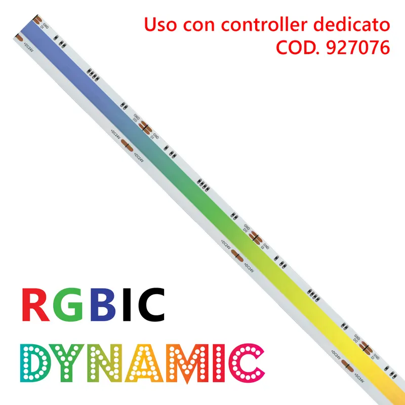Striscia LED COB IP20 5m dynamic RGBIC 24 V 14 W/m