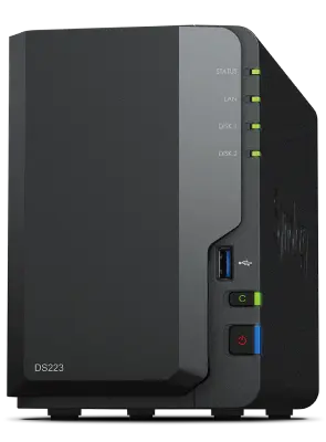 SYNOLOGY NAS TOWER 2BAY 2.5"/3.5" HDD SATA CPU Realtek RTD1619B + 2Gb Ram DDR4 + 1x Gigabit + x3 USB
