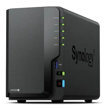 SYNOLOGY NAS TOWER DS225+ X 2HD 3.5"/2.5" SATA2/3 - NO HD - CELERON J4125 -2GB DDR4-1P LAN RJ45 1GBE