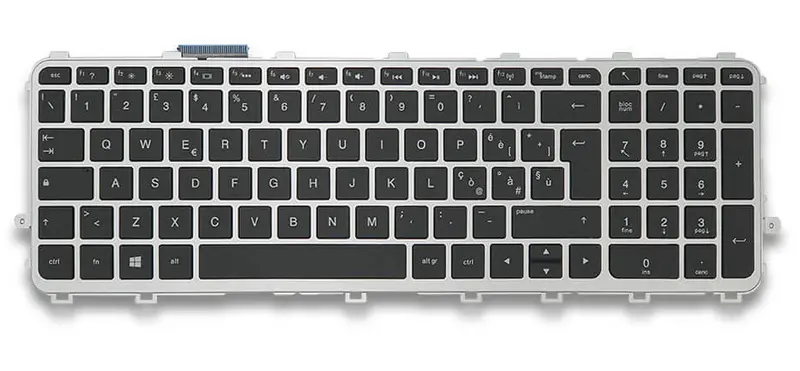 Tastiera Italiana per HP ENVY 15-J 17-J NERA CON FRAME SILVER