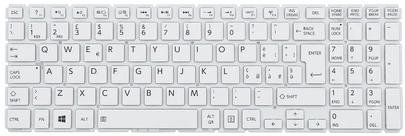 Tastiera Italiana per Toshiba SATELLITE E50-A L50-A L70-B M50-A S50-A S70-A S70-B – BIANCA