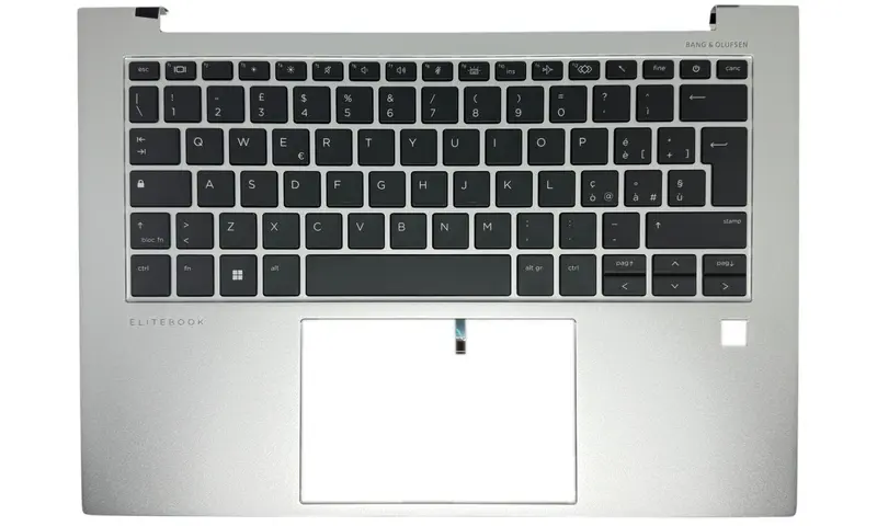 Tastiera Italiana Top Cover Originale HP sostituisce N14786-061 - Nera/Silver, Retroilluminata, con Fingerprint