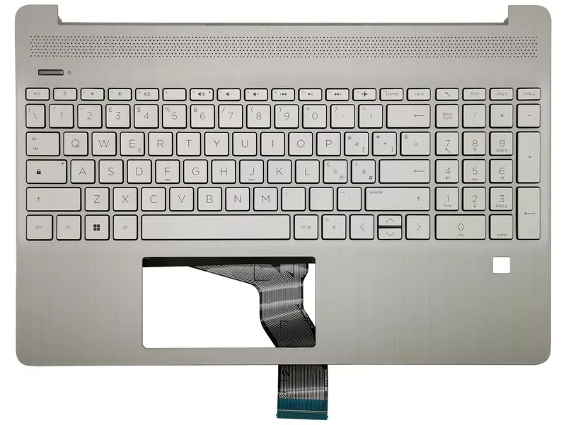 Tastiera Italiana Top Cover per HP 15s-fq - Silver, con fingerprint