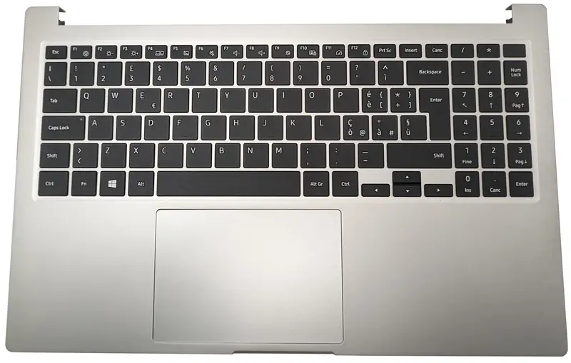 Tastiera Italiana Top Cover SAMSUNG Galaxy Book NP750XDA - Silver, tasti neri
